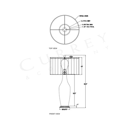 Brielle Table Lamp - line drawing.