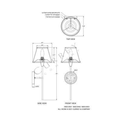 Brimsley Wall Light - line drawing.