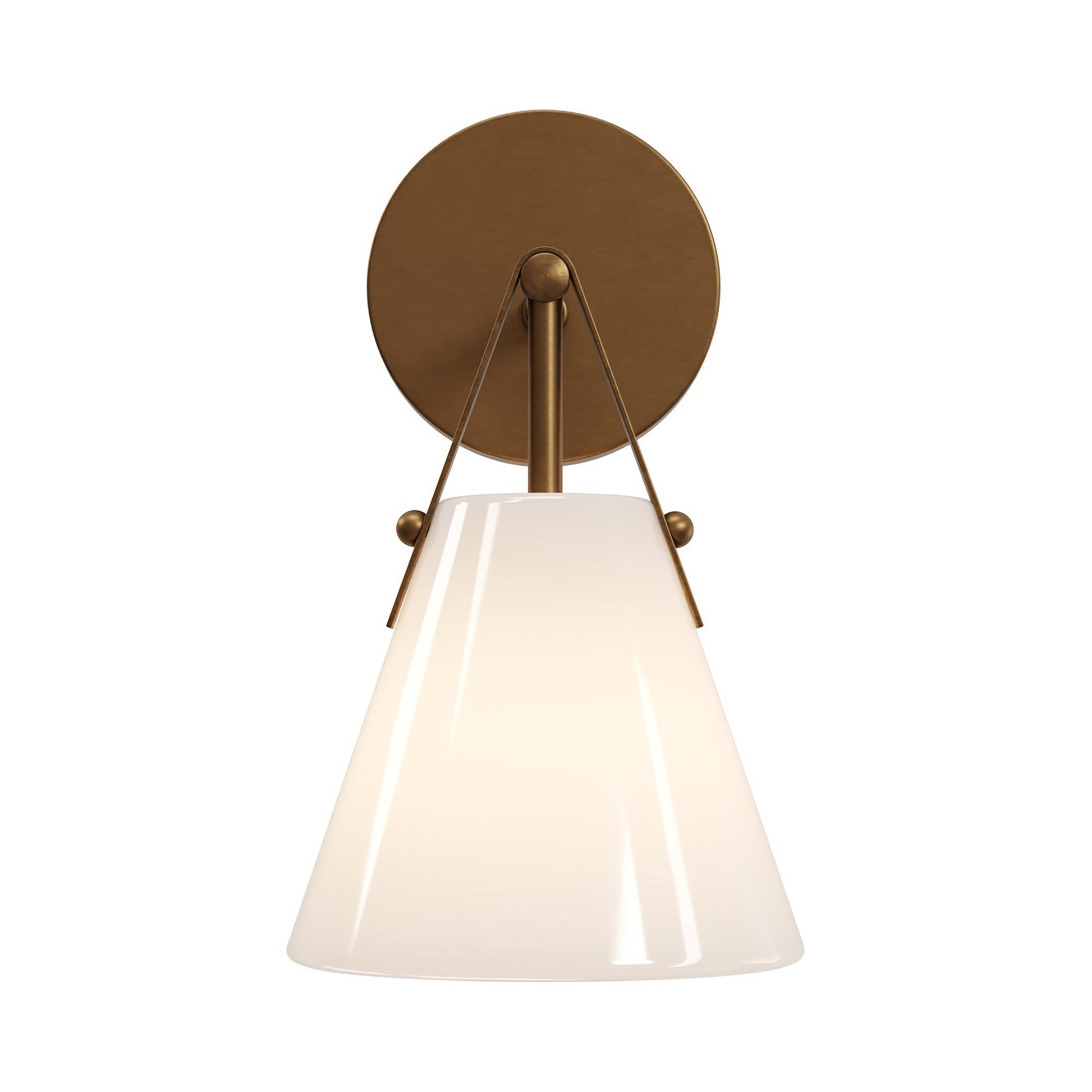 Bronwen Bath Wall Light in Antique Brass.