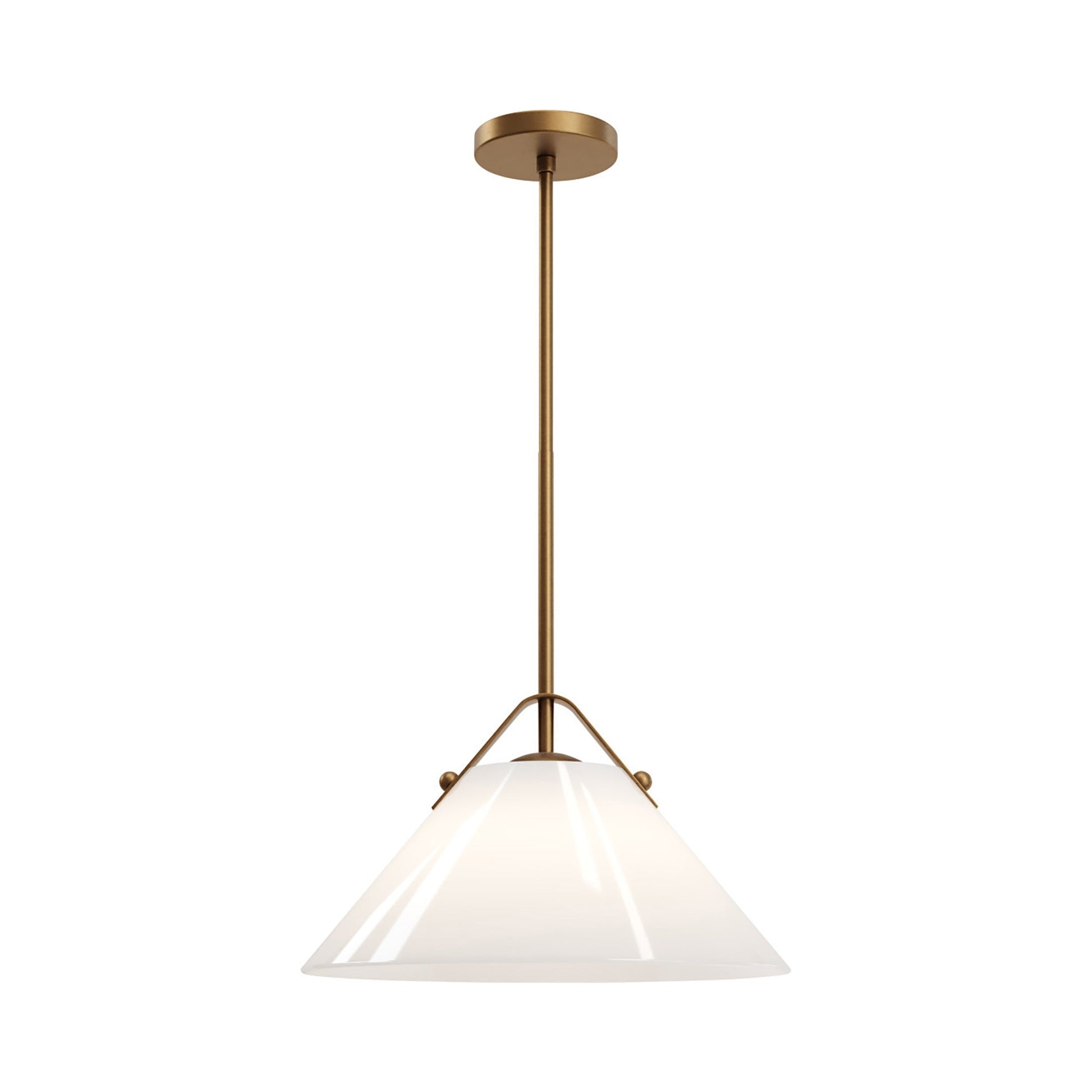 Bronwen Pendant Light in Antique Brass.