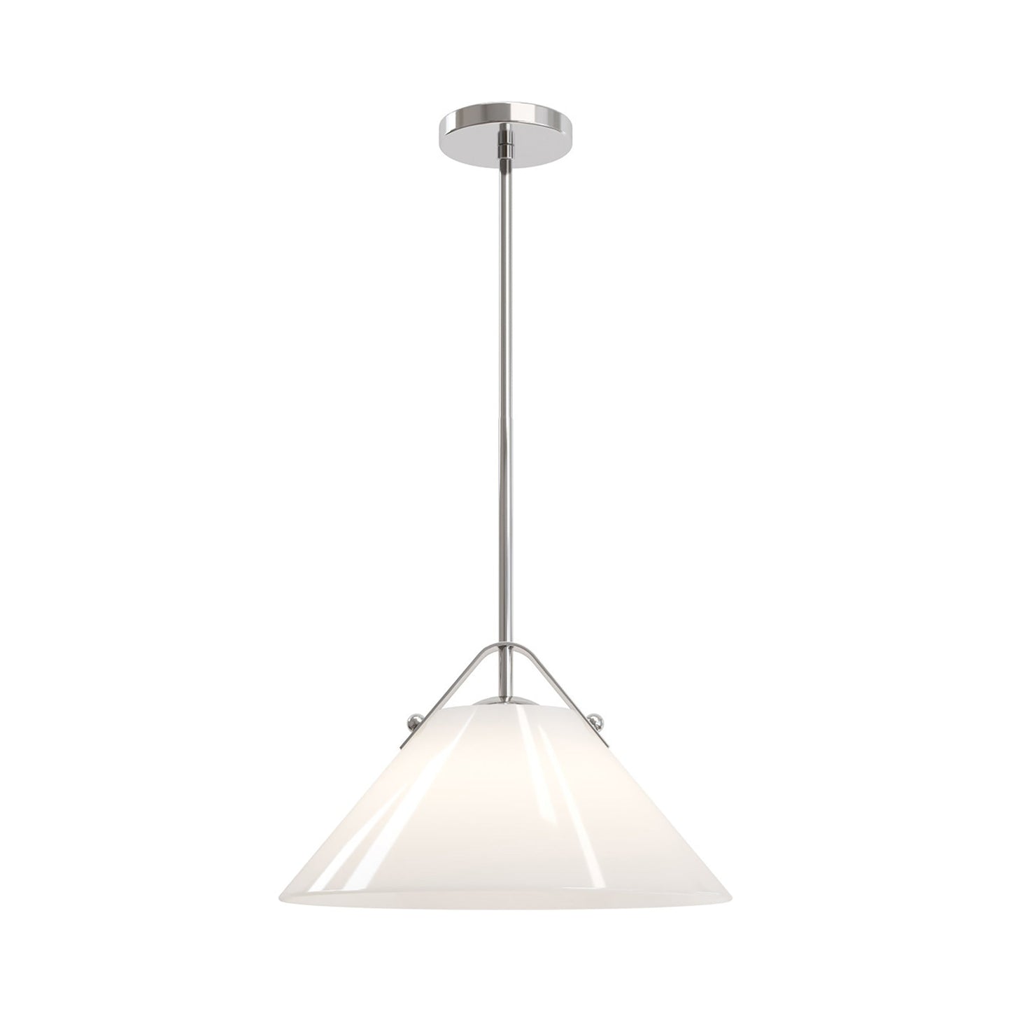 Bronwen Pendant Light in Polished Nickel.