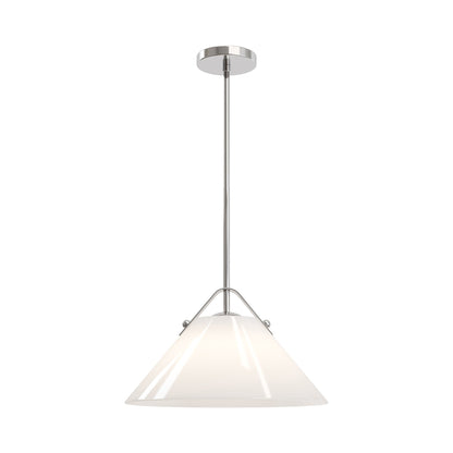 Bronwen Pendant Light in Polished Nickel.