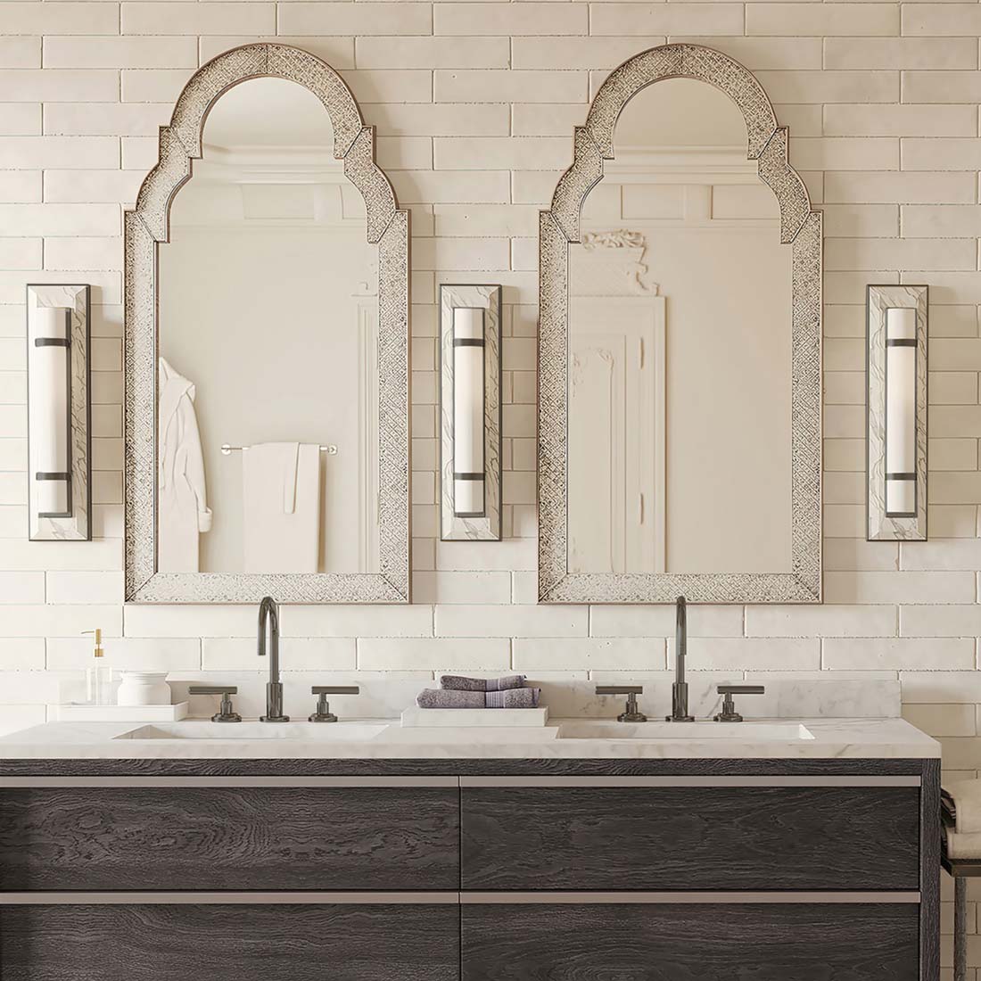 Bruneau Wall Light in bathroom.