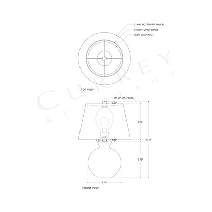 Brushmark Table Lamp - line drawing.