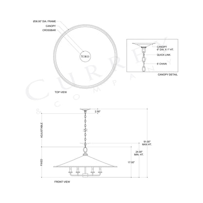 Brussels Chandelier - line drawing.