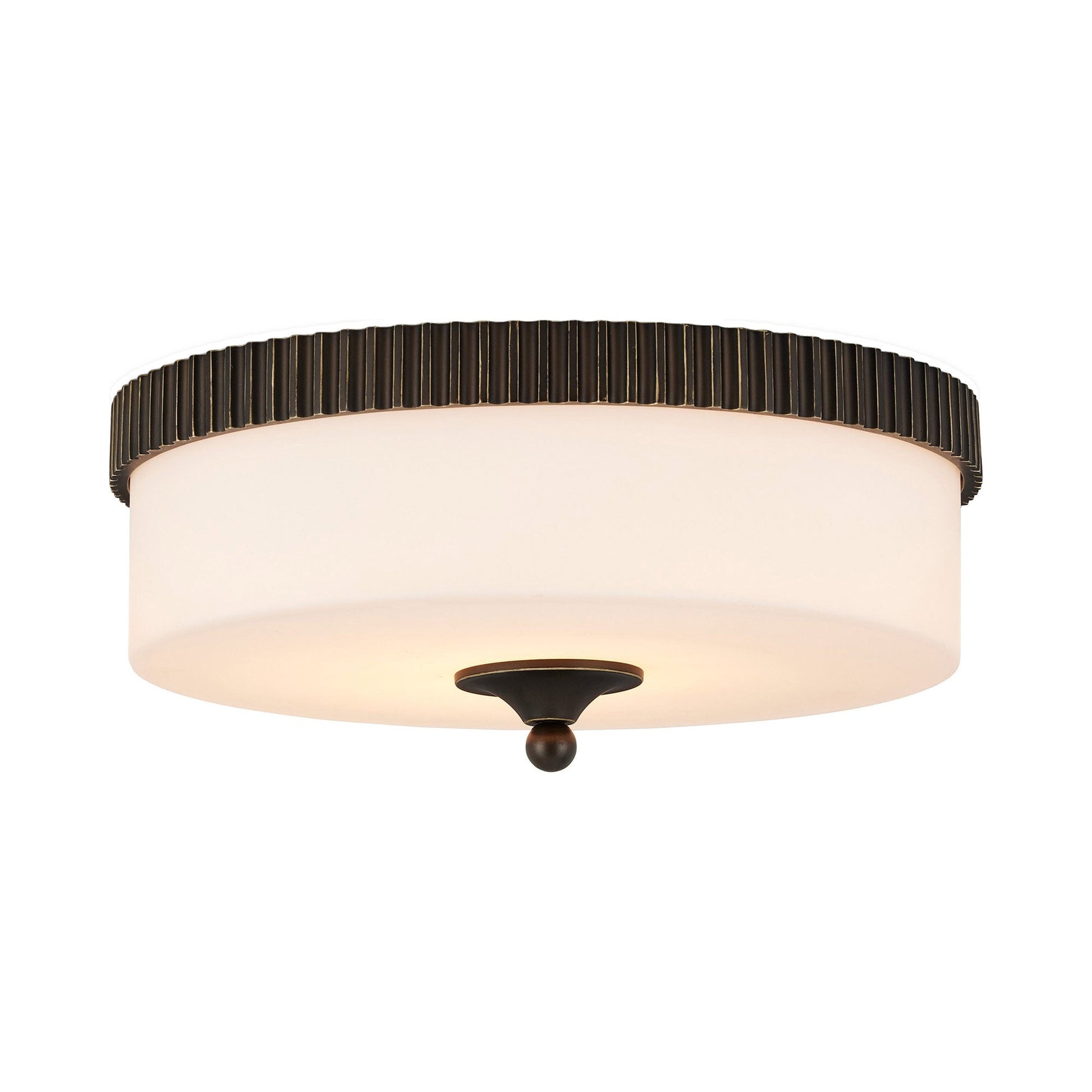 Bryce LED Flush Mount Ceiling Light in Oil Rubbed Bronze/White.