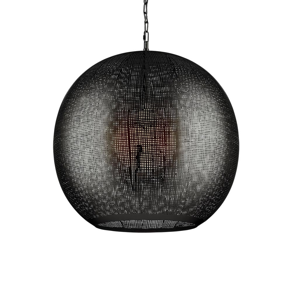 Buckram Orb Pendant Light in Black.