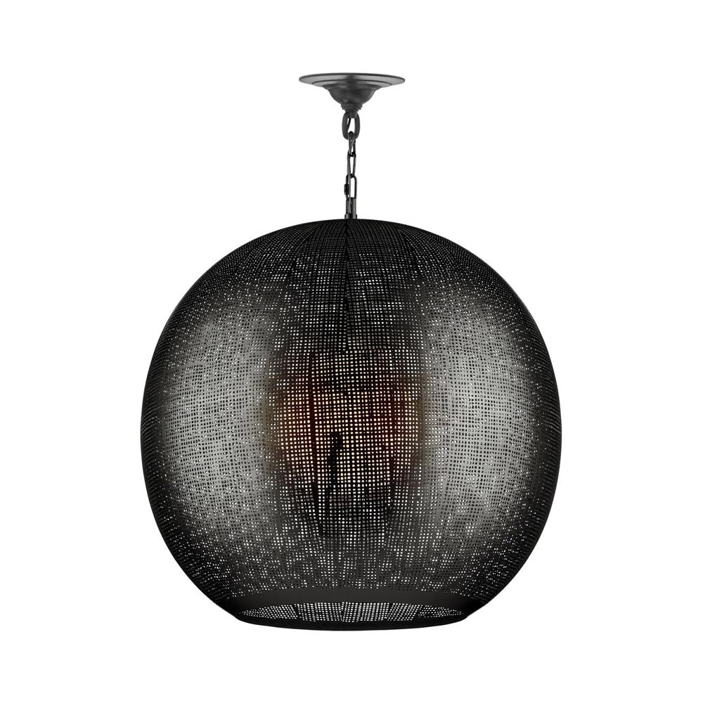 Buckram Orb Pendant Light in Detail.