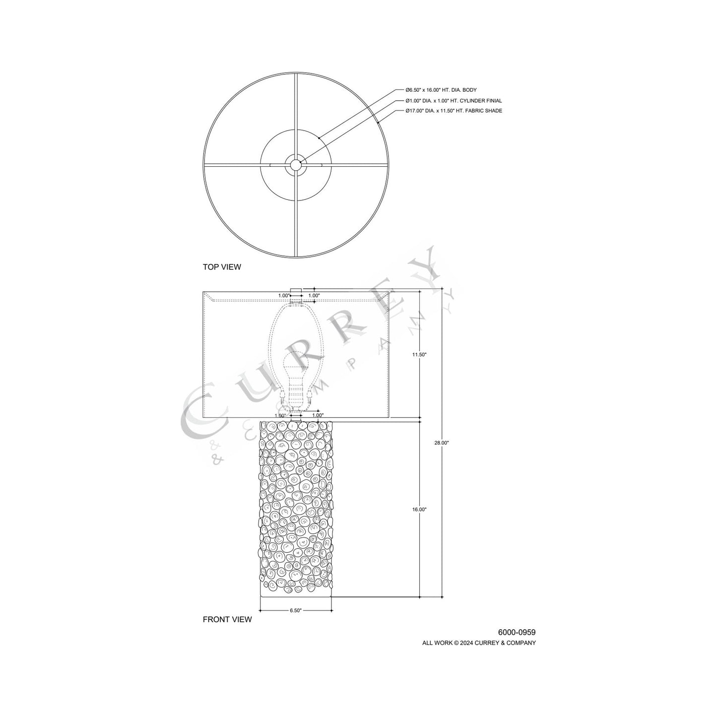 Buttons Table Lamp - line drawing.
