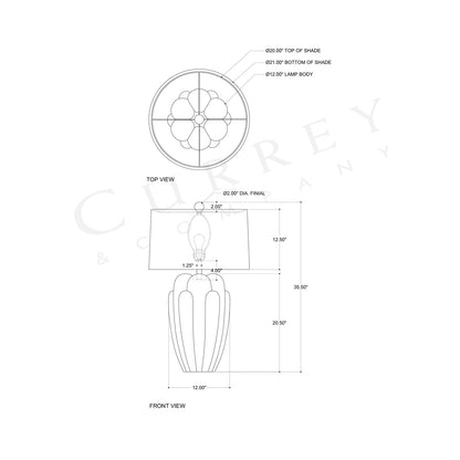 Buttress Table Lamp - line drawing.