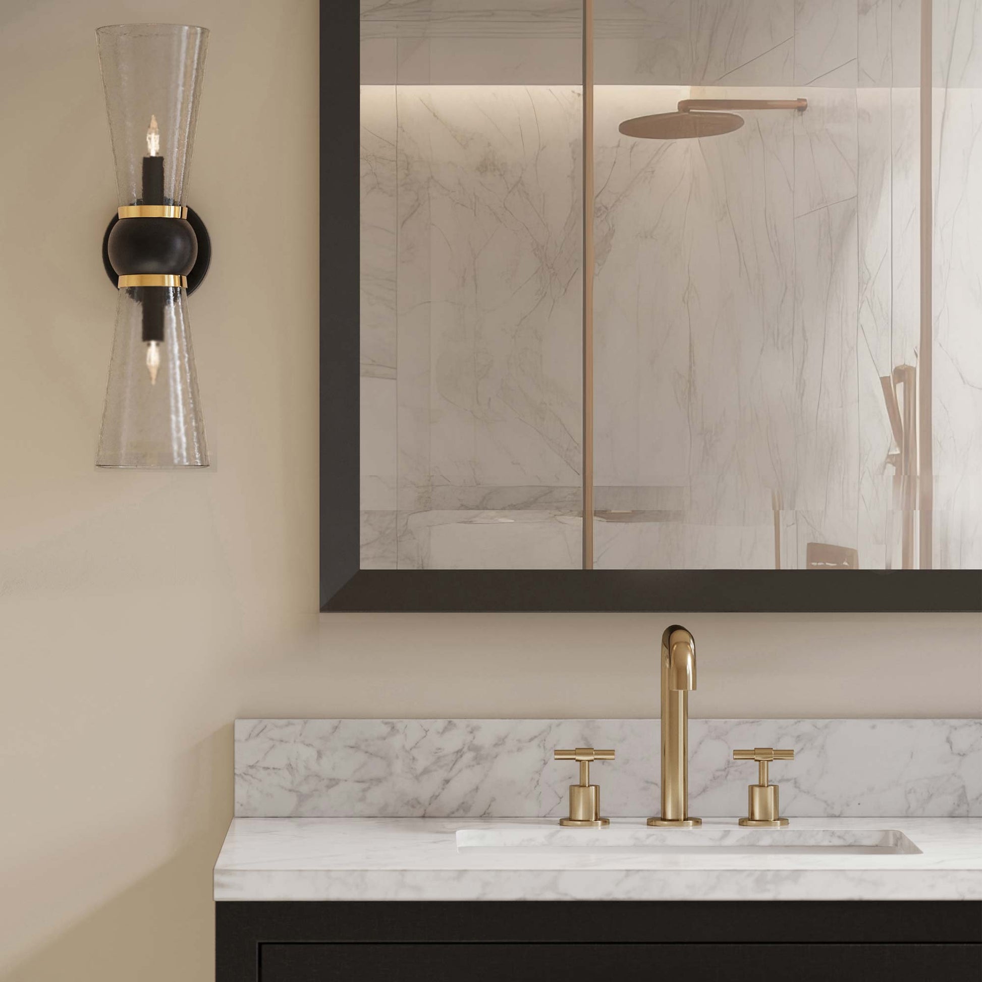 Byford Bath Wall Light in bathroom.