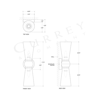 Byford Bath Wall Light - line drawing.