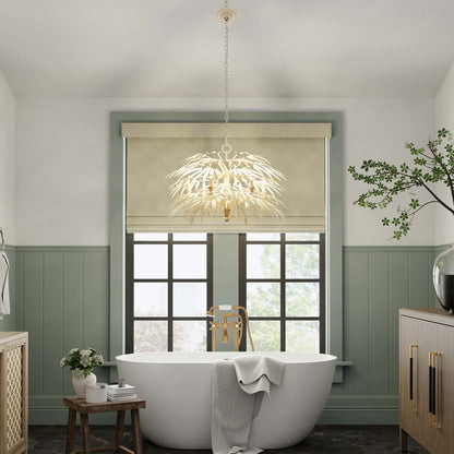 Calliope Chandelier in bathroom.