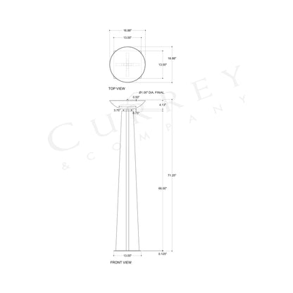 Calyx LED Floor Lamp - line drawing.