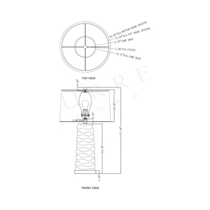 Canova Table Lamp - line drawing.