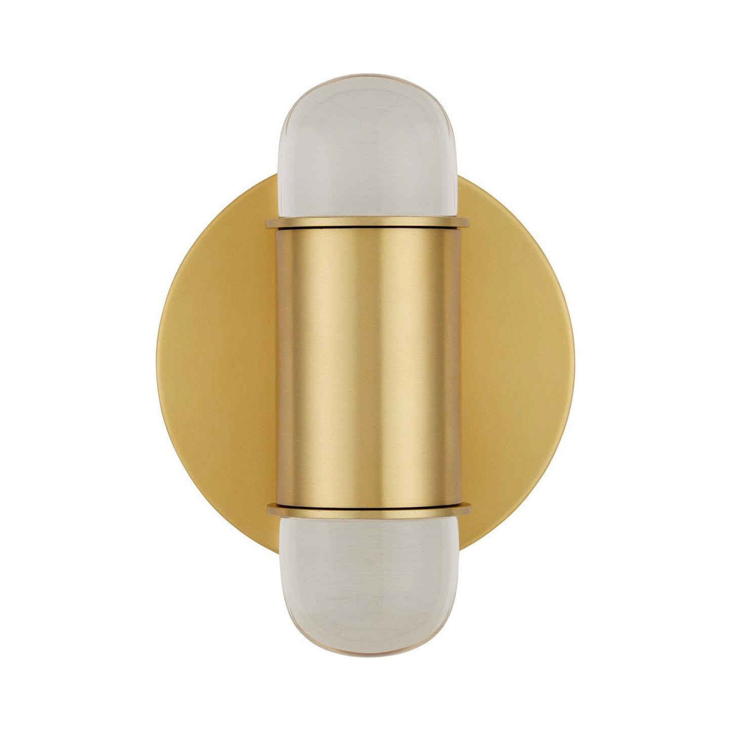 Capsule LED Wall Light in Brushed Brass.