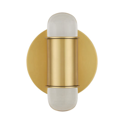 Capsule LED Wall Light in Brushed Brass.