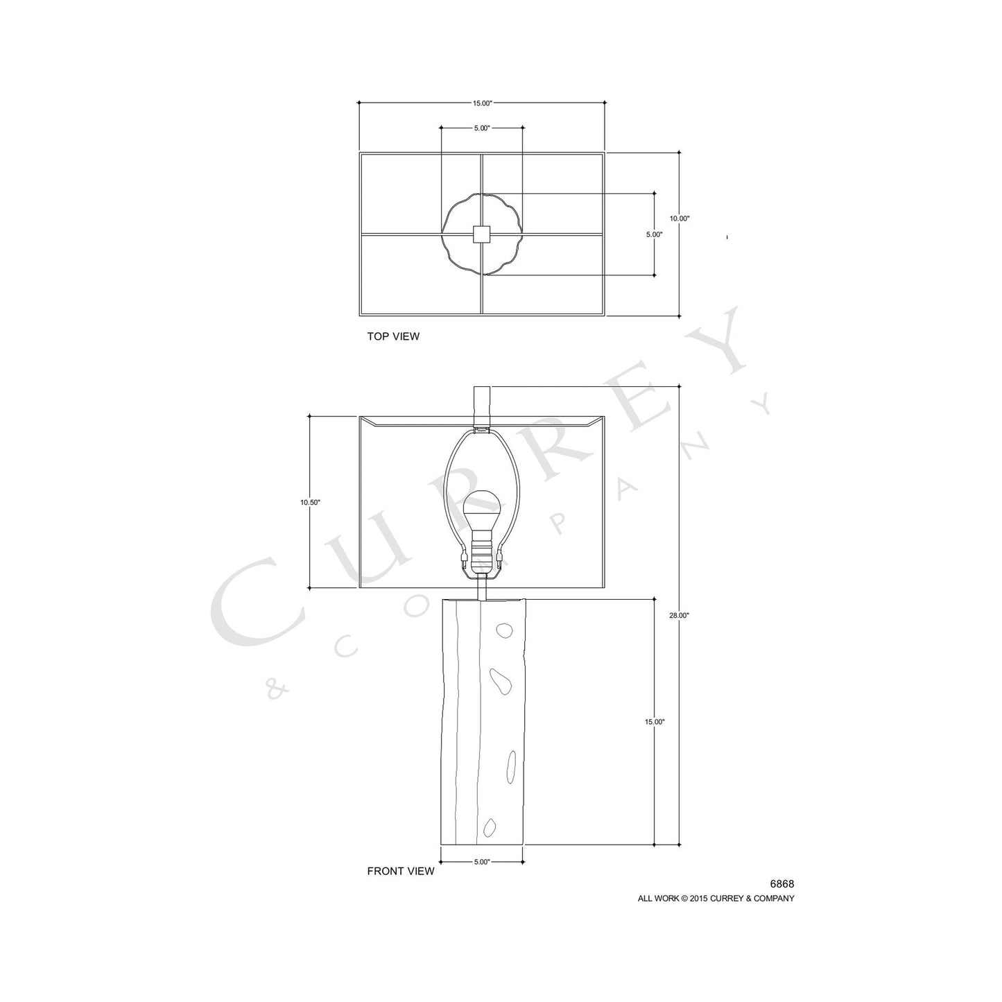 Caravan Table Lamp - line drawing.