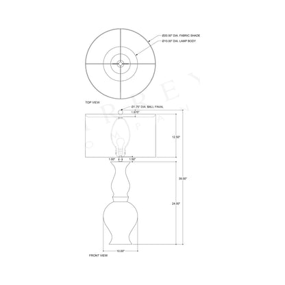 Carterton Table Lamp - line drawing.