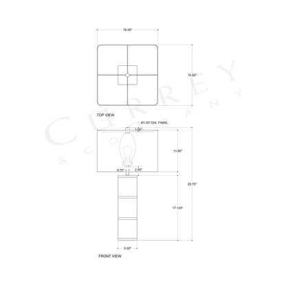 Casey Table Lamp - line drawing.