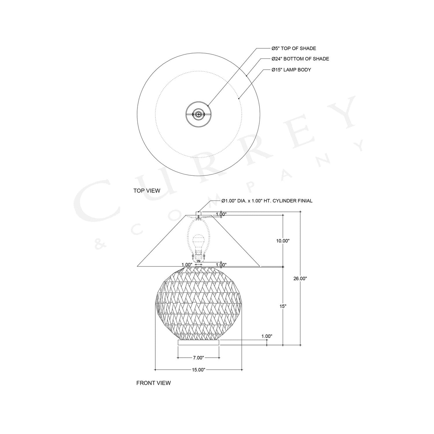 Casimer Table Lamp - line drawing.