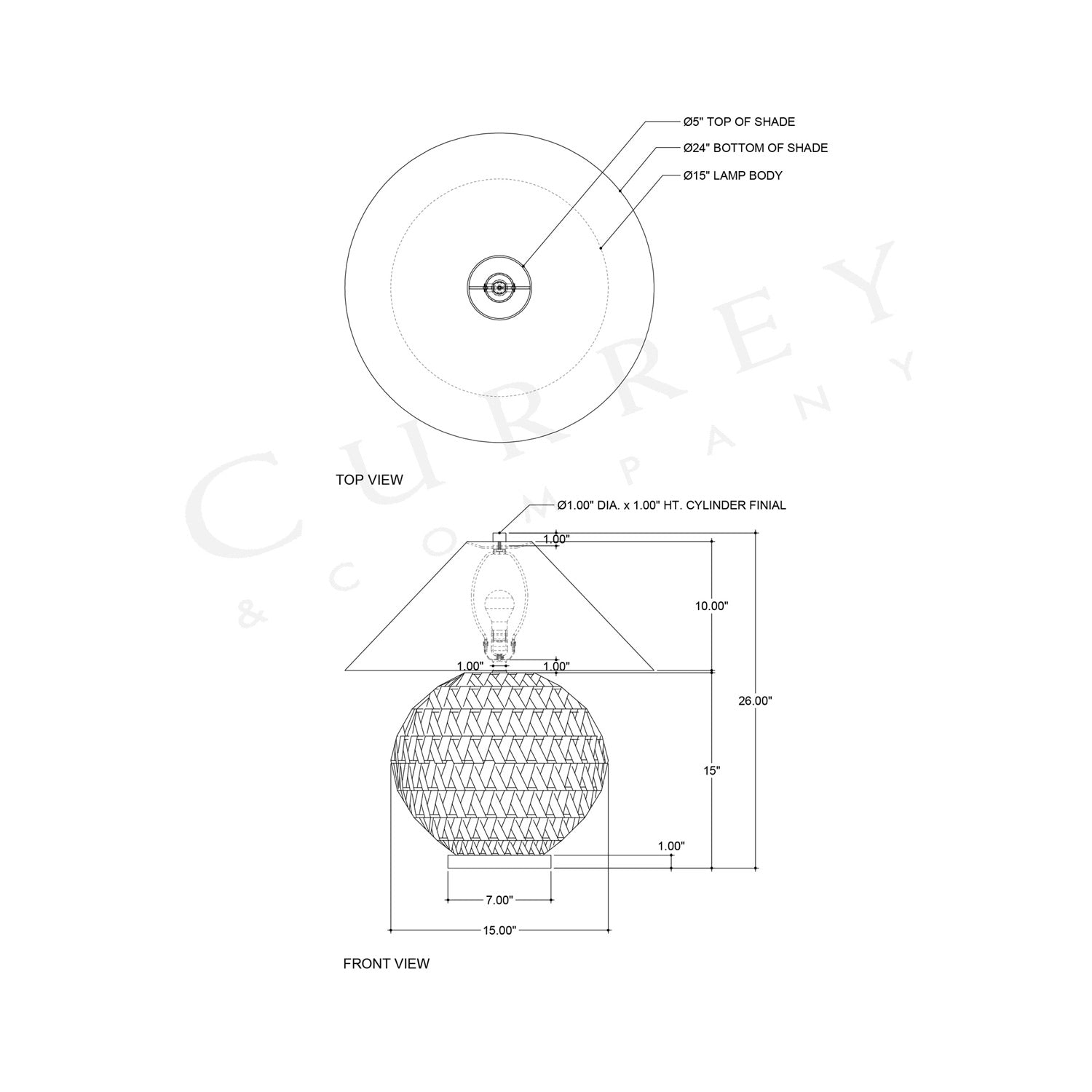 Casimer Table Lamp - line drawing.