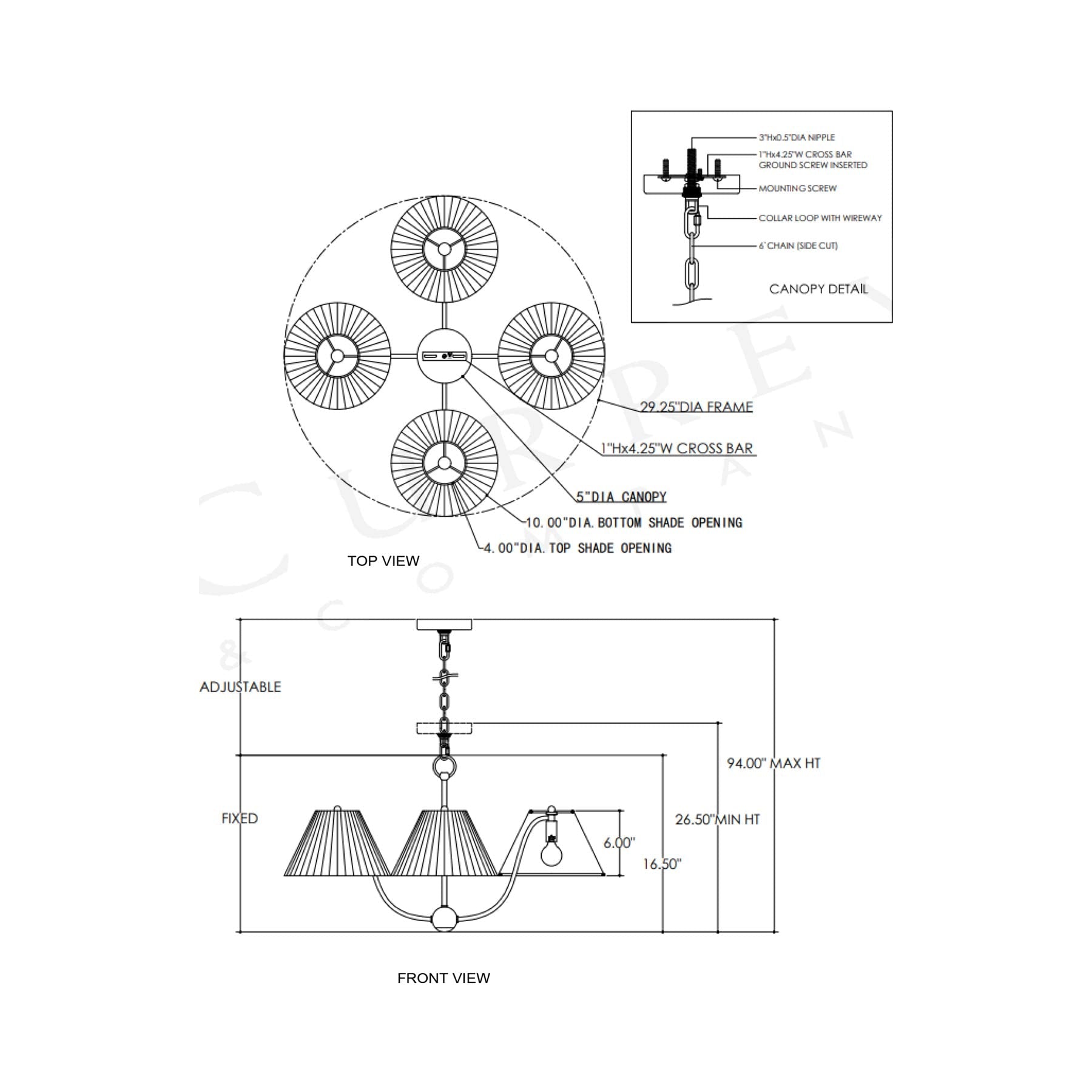 Cedric Chandelier - line drawing.