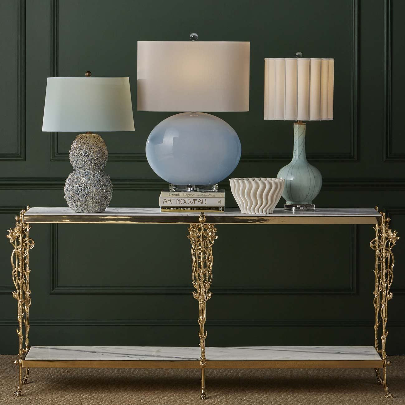Celadon Table Lamp in exhibition.