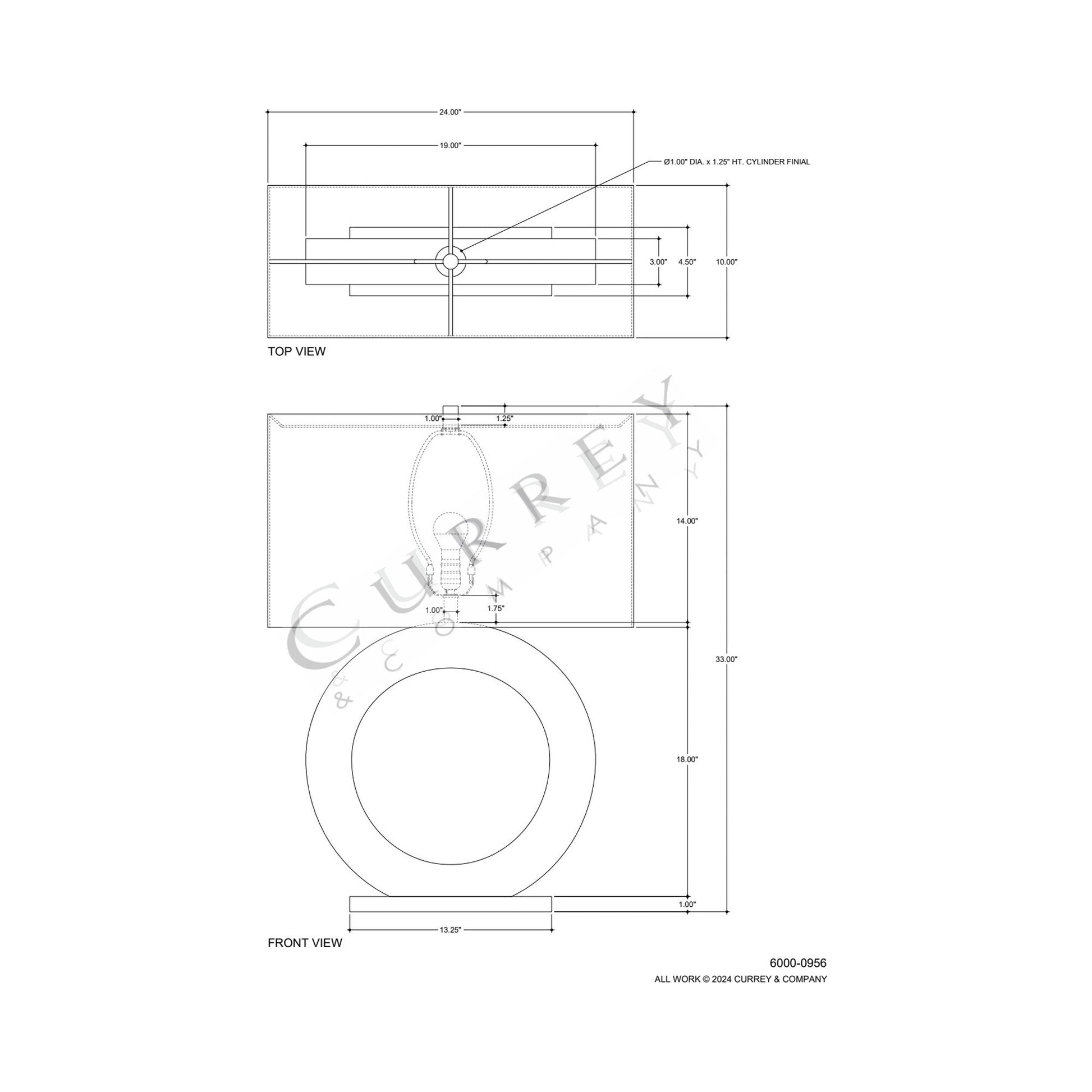 Cercle Table Lamp - line drawing.