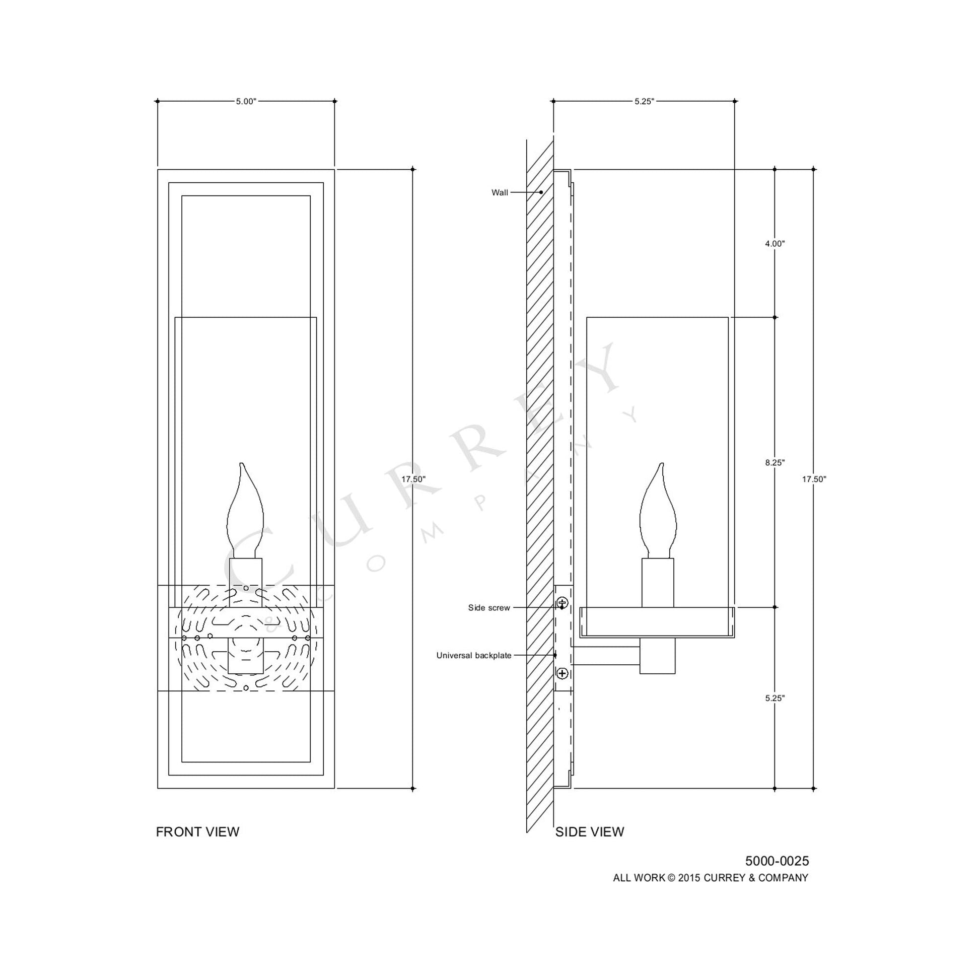 Charade Wall Light - line drawing.
