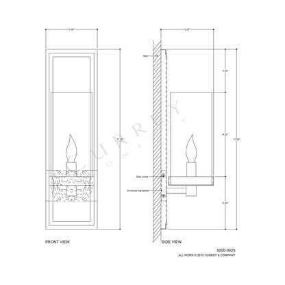 Charade Wall Light - line drawing.