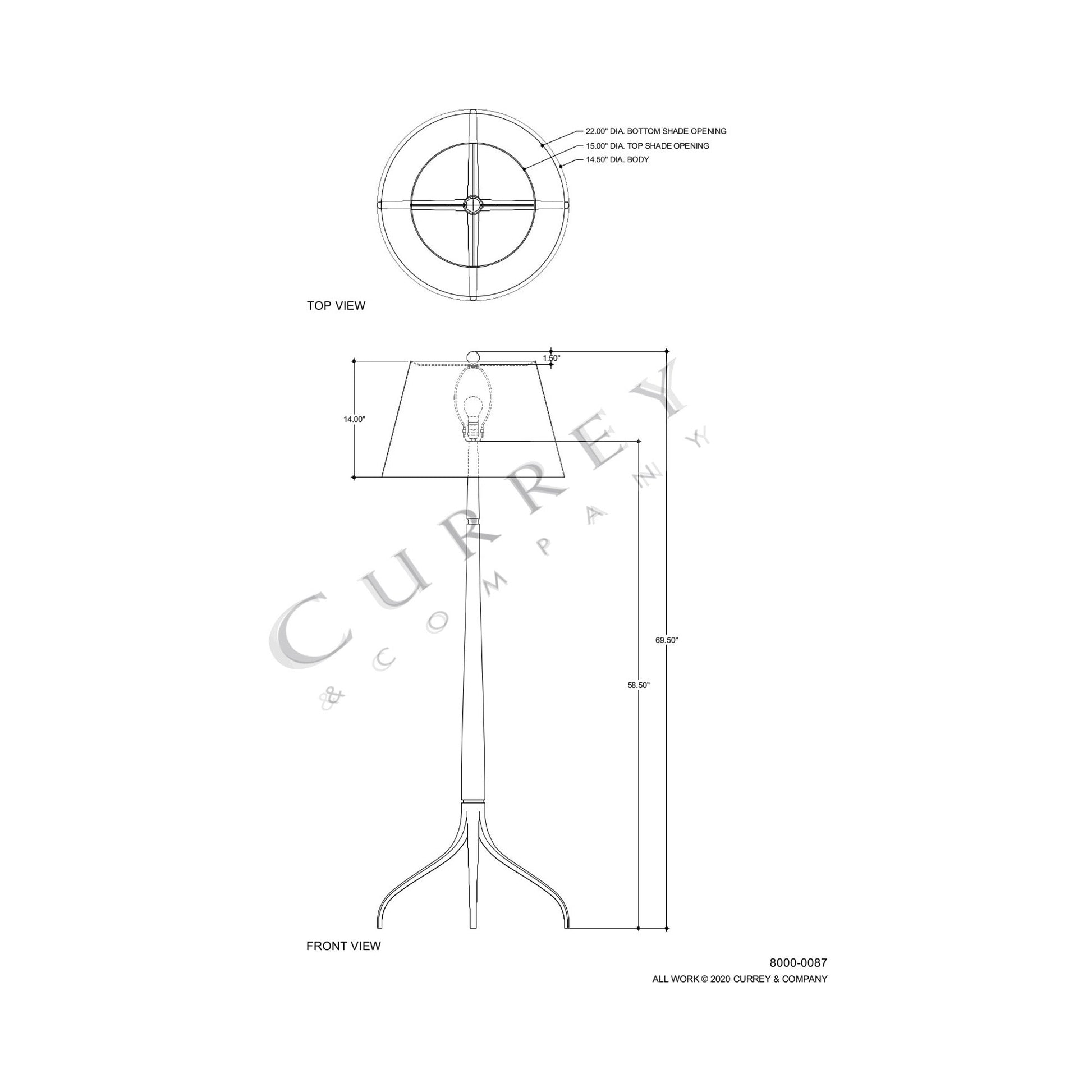 Circus Floor Lamp - line drawing.