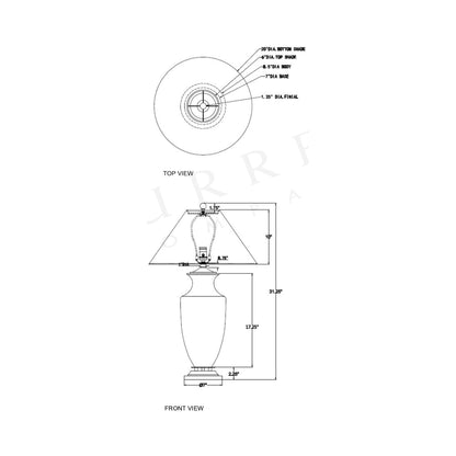 Claude Table Lamp - line drawing.