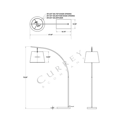 Cloister Floor Lamp - line drawing.