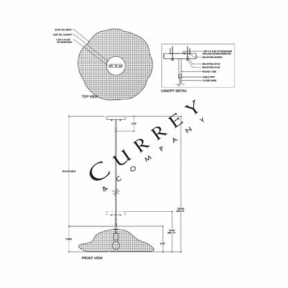 Comme Des Paniers Pendant Light - line drawing.