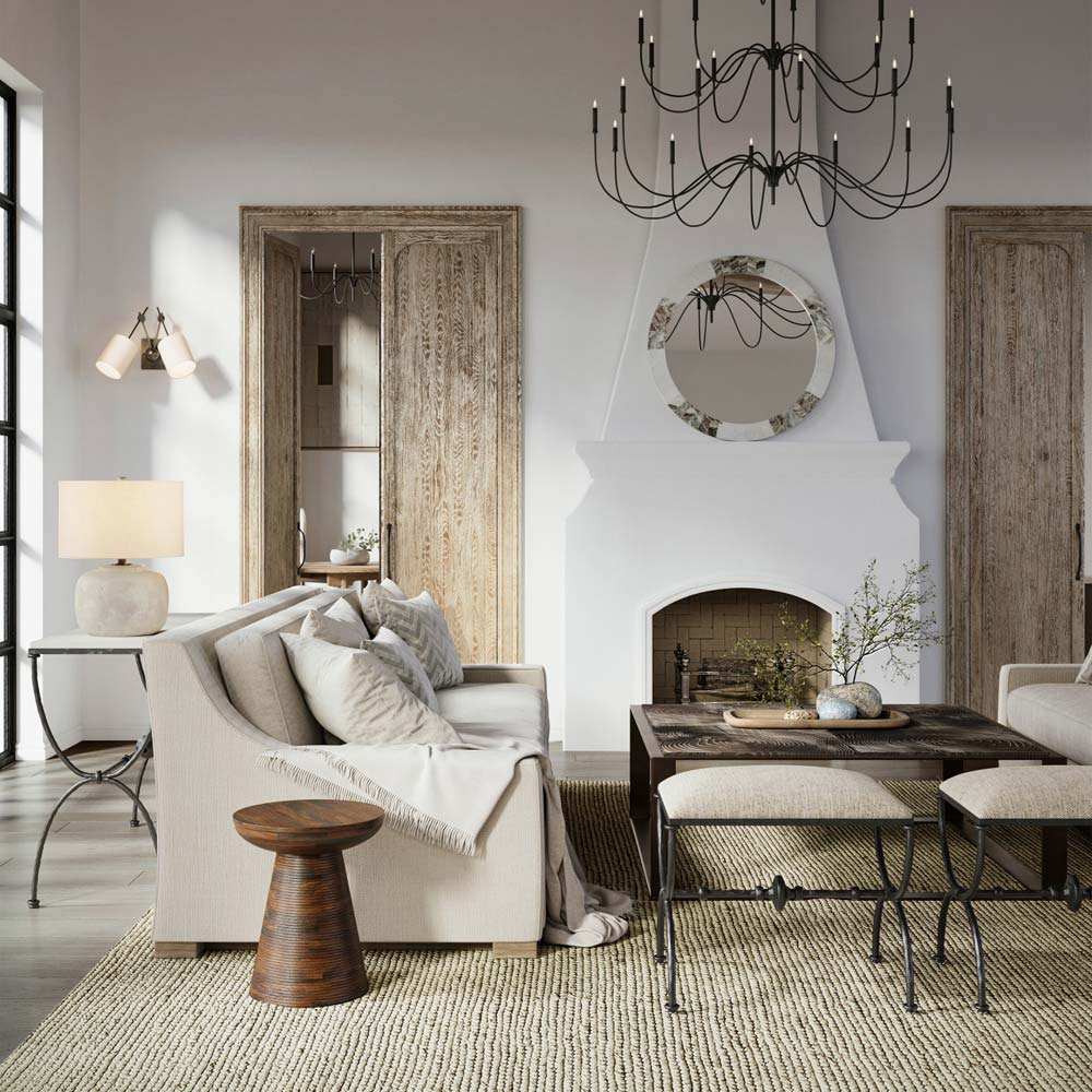 Compass Wall Light in living room.