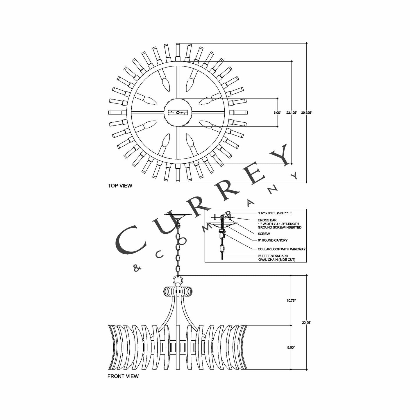 Coquette Chandelier - line drawing.