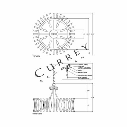 Coquette Chandelier - line drawing.