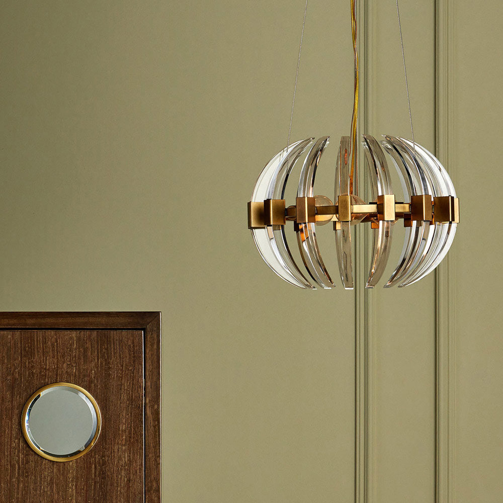 Coquette Small Brass Chandelier in Detail.