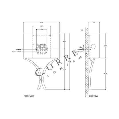 Cornwall Wall Light - line drawing.