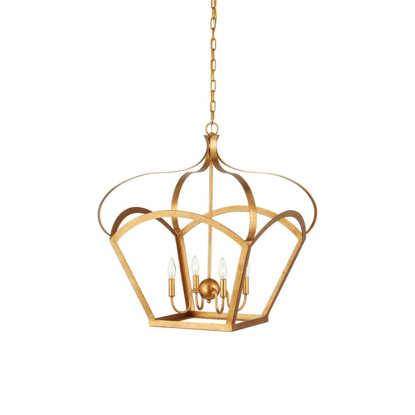 Coronet Pendant Light in Antique Gold Leaf.