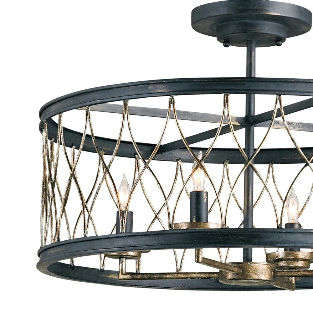 Crisscross Semi Flush Mount Ceiling Light in Detail.