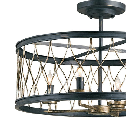 Crisscross Semi Flush Mount Ceiling Light in Detail.