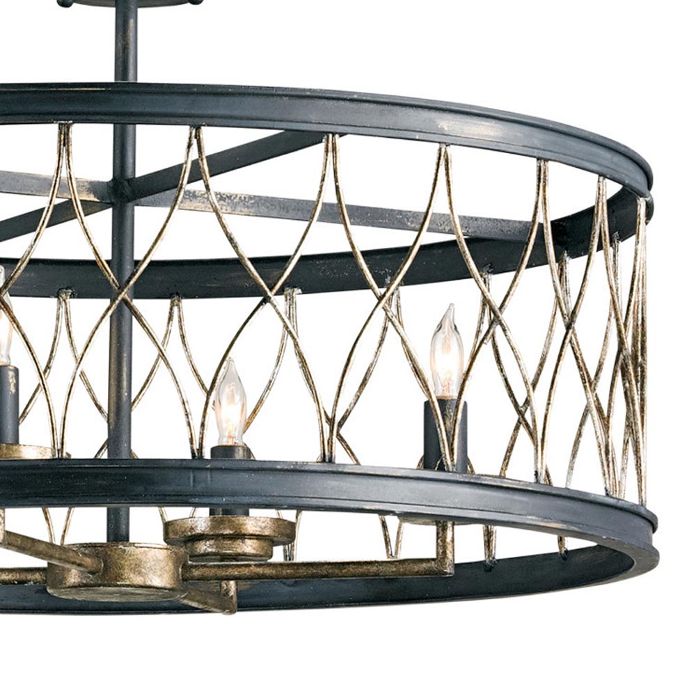 Crisscross Semi Flush Mount Ceiling Light in Detail.