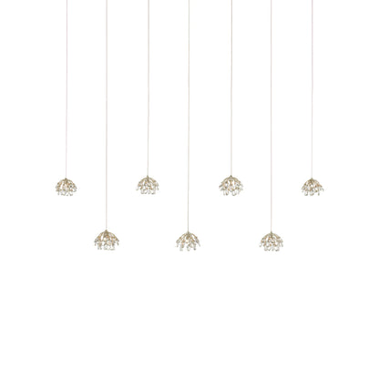 Crystal Bud Linear Multi Pendant Light (7-Light).