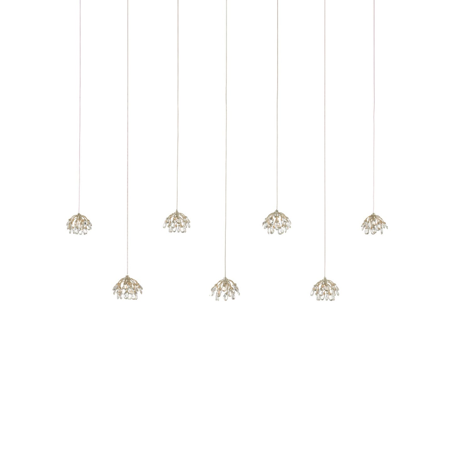 Crystal Bud Linear Multi Pendant Light.