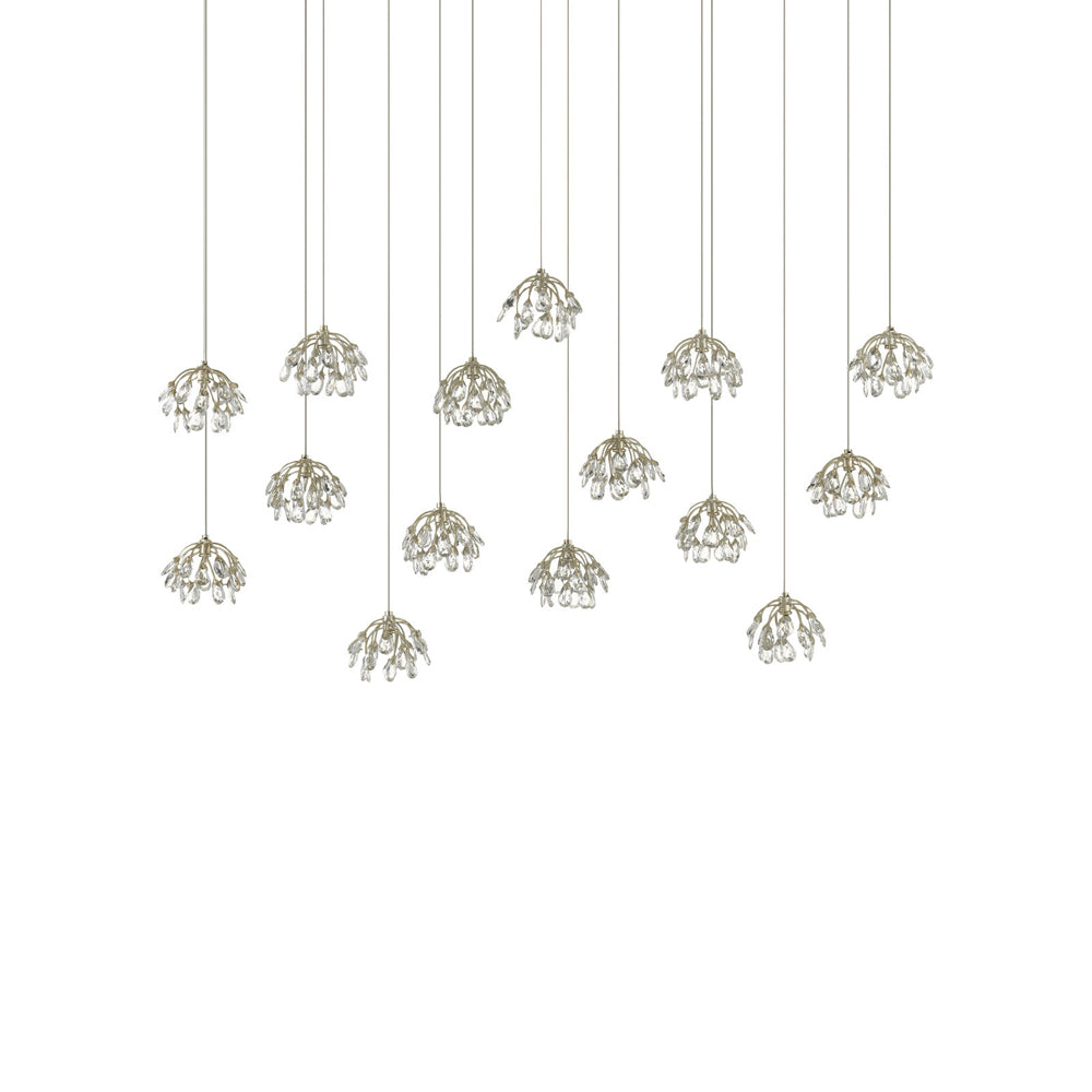 Crystal Bud Linear Multi Pendant Light in Detail.