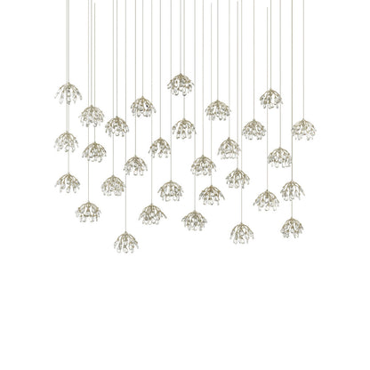 Crystal Bud Linear Multi Pendant Light in Detail.