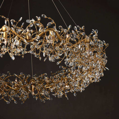 Crystal Bud Ring Chandelier in Detail.