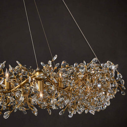 Crystal Bud Ring Chandelier in Detail.